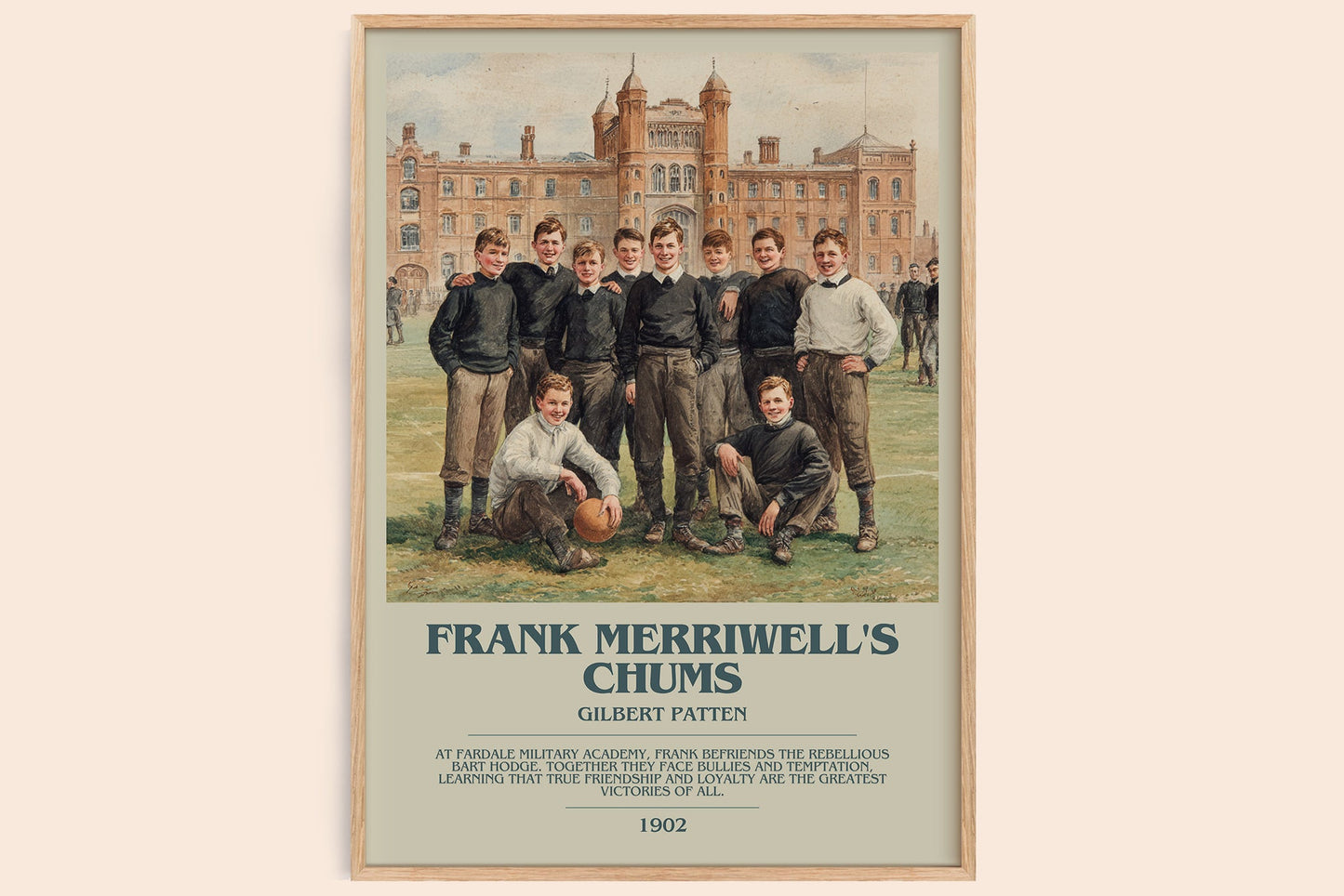 Frank Merriwell's Chums bookish book poster by Gilbert Patten – framed literary art print