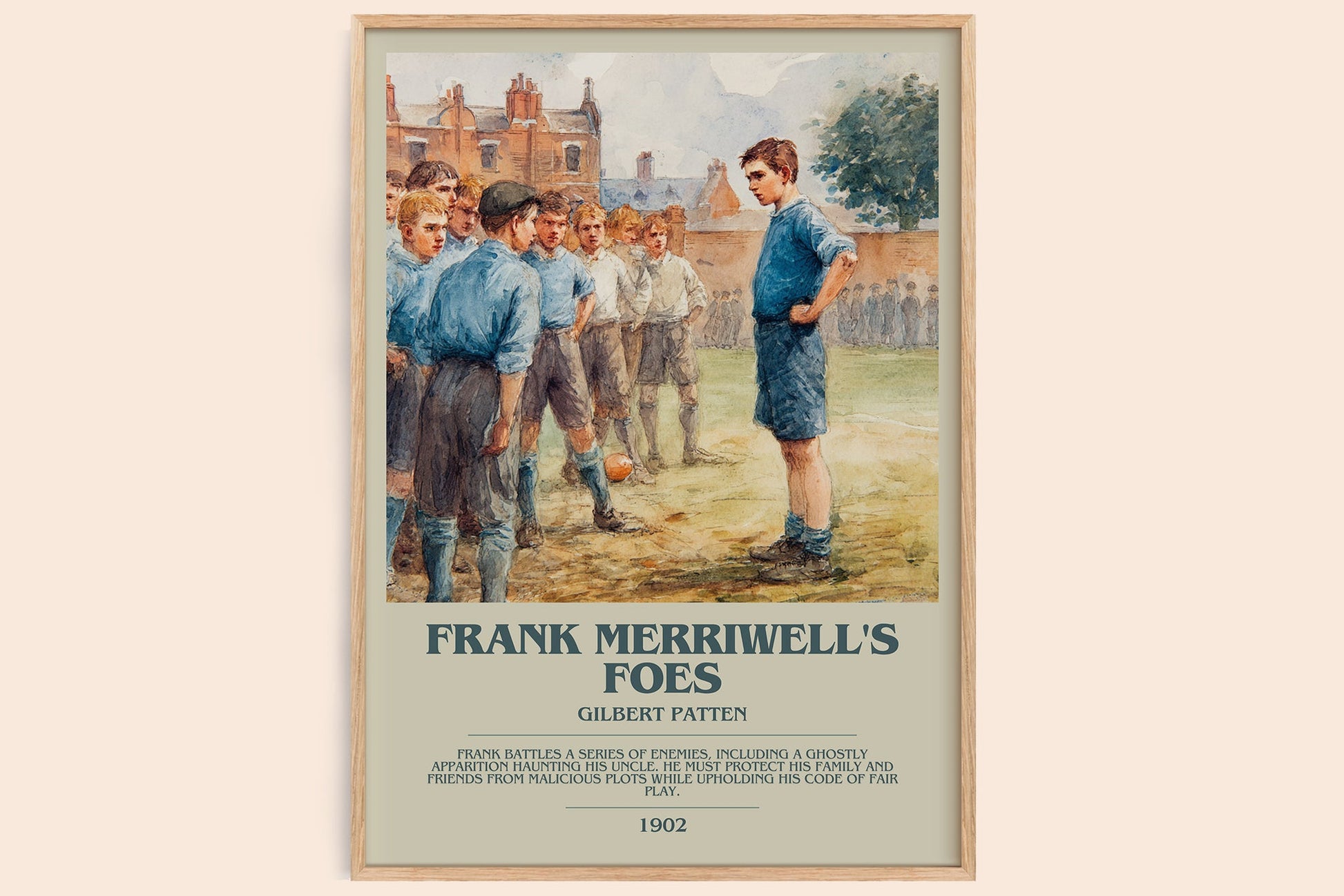Frank Merriwell's Foes bookish book poster by Gilbert Patten – framed literary art print