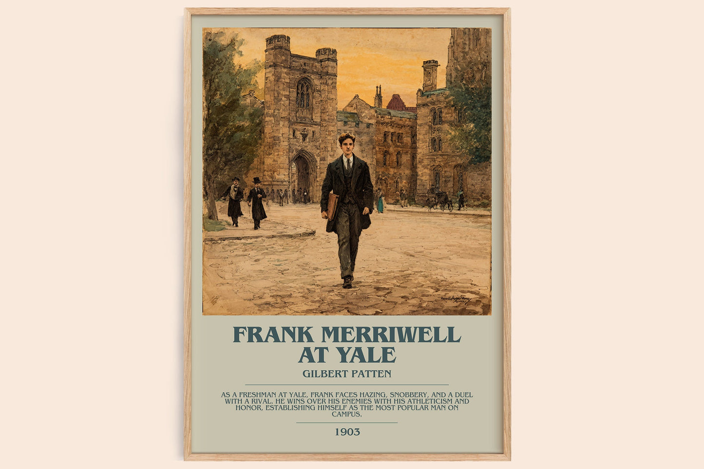 Frank Merriwell At Yale bookish book poster by Gilbert Patten – framed literary art print