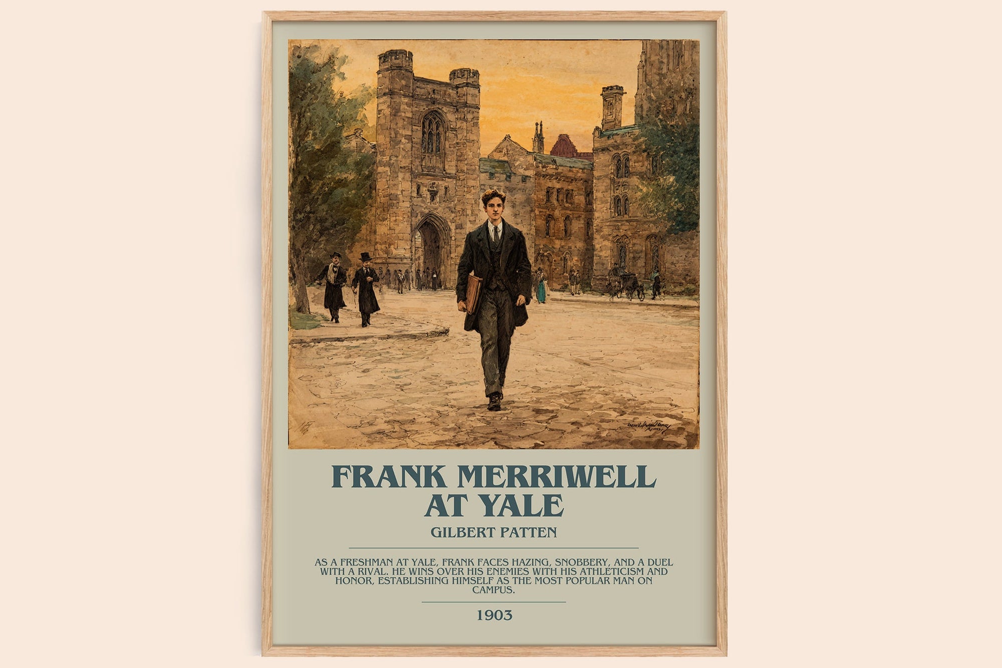 Frank Merriwell At Yale bookish book poster by Gilbert Patten – framed literary art print