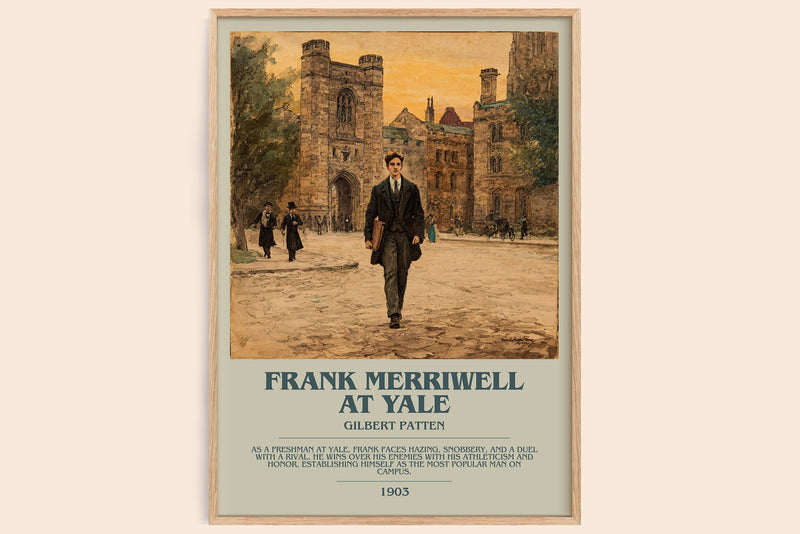 Frank Merriwell At Yale bookish book poster by Gilbert Patten – framed literary art print