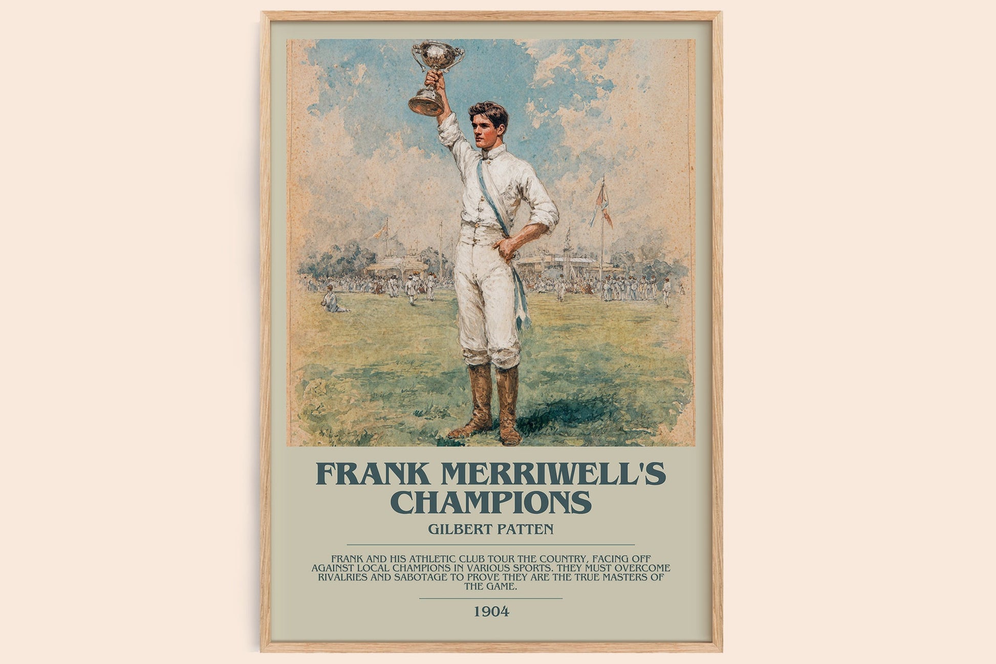 Frank Merriwell's Champions bookish book poster by Gilbert Patten – framed literary art print