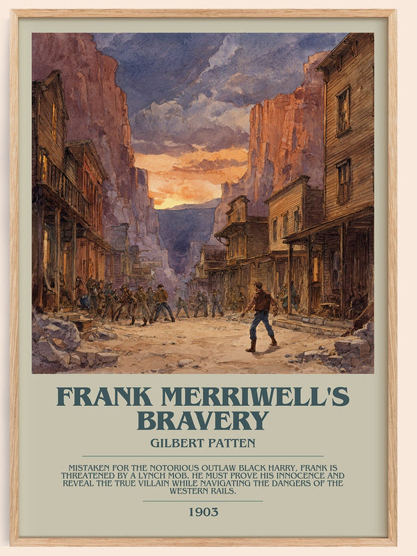 Frank Merriwell's Bravery bookish book poster by Gilbert Patten – framed literary art print