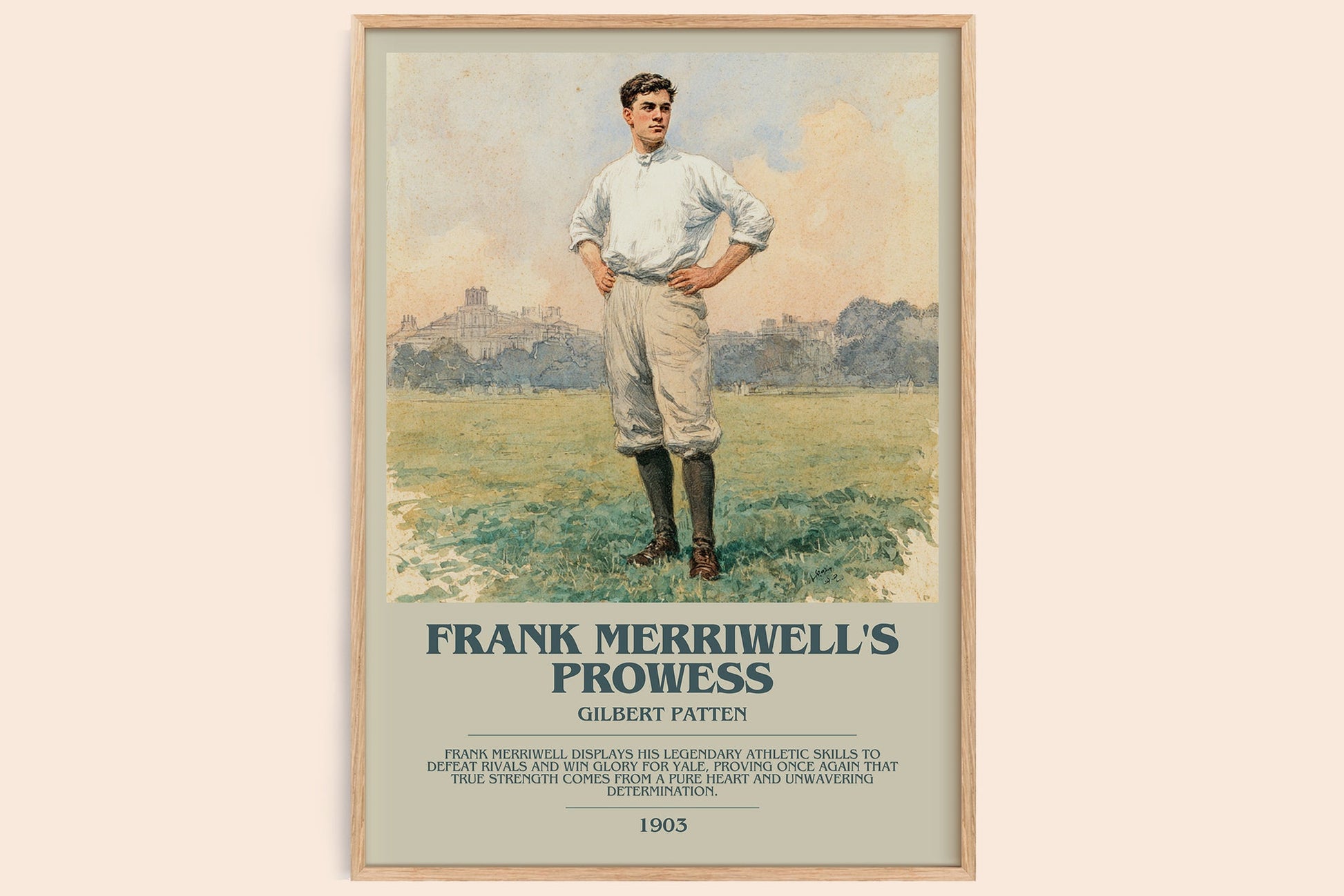 Frank Merriwell's Prowess bookish book poster by Gilbert Patten – framed literary art print