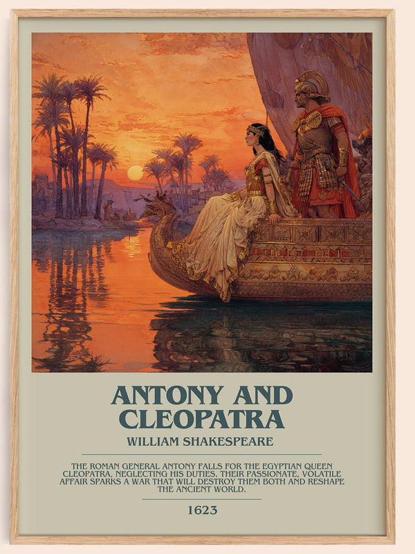 Antony and Cleopatra bookish book poster by William Shakespeare – framed literary art print