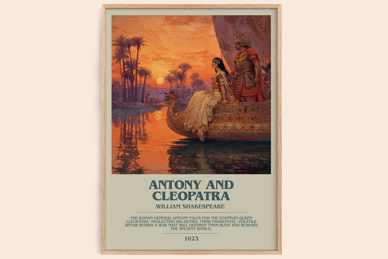 Antony and Cleopatra bookish book poster by William Shakespeare – framed literary art print