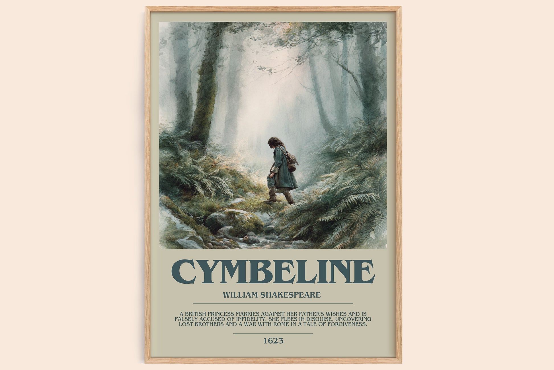 Cymbeline bookish book poster by William Shakespeare – framed literary art print