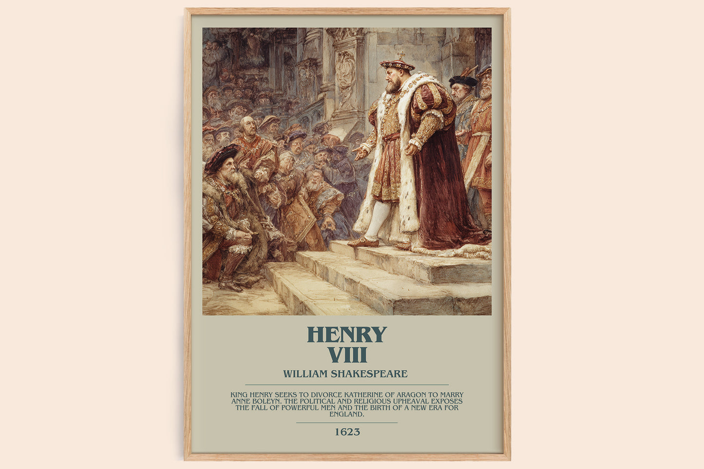 Henry Viii bookish book poster by William Shakespeare – framed literary art print