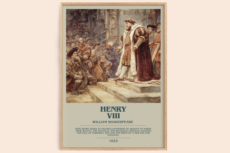 Henry Viii bookish book poster by William Shakespeare – framed literary art print