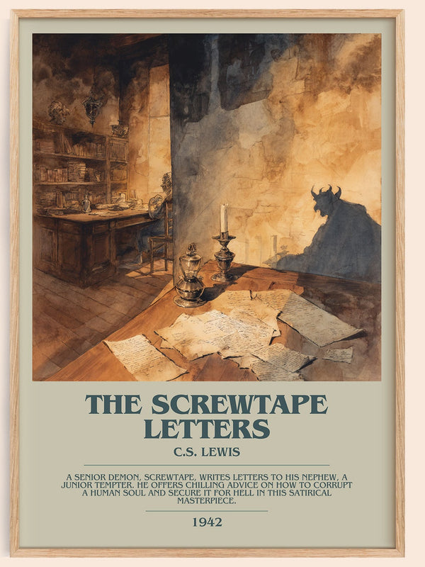 The Screwtape Letters bookish book poster by C. S. Lewis – framed literary art print