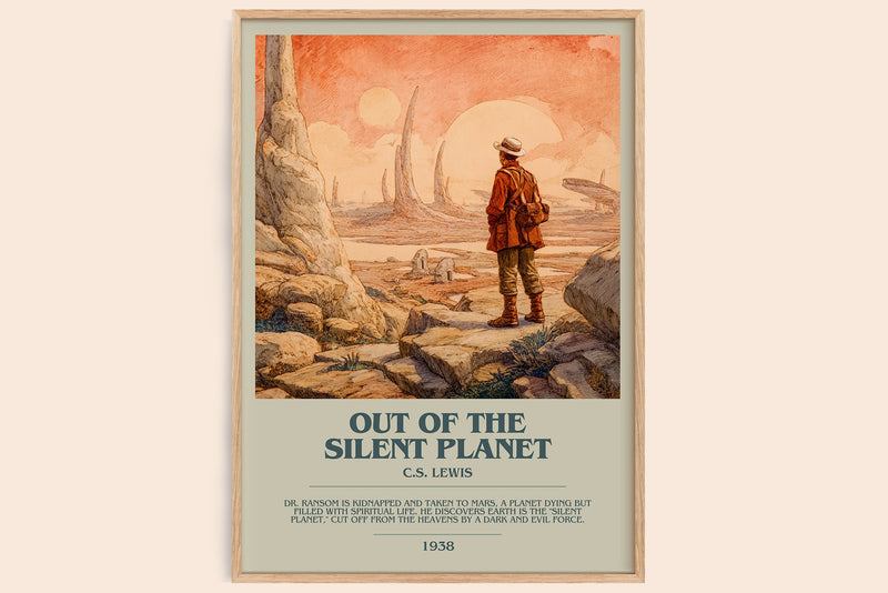 Out of the Silent Planet bookish book poster by C.S. Lewis – framed literary art print