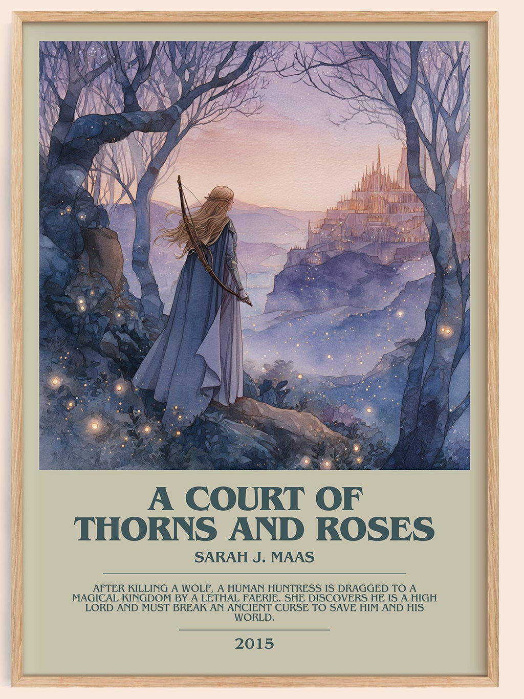 A Court of Thorns and Roses bookish book poster by Sarah J. Maas – framed literary art print