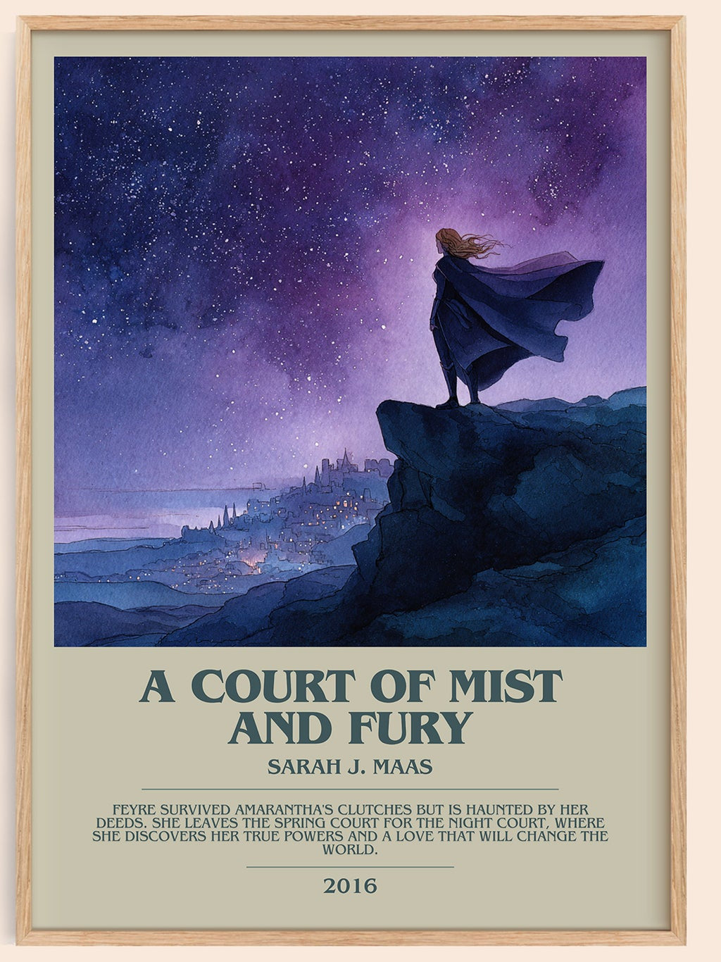 A Court of Mist and Fury bookish book poster by Sarah J. Maas – framed literary art print