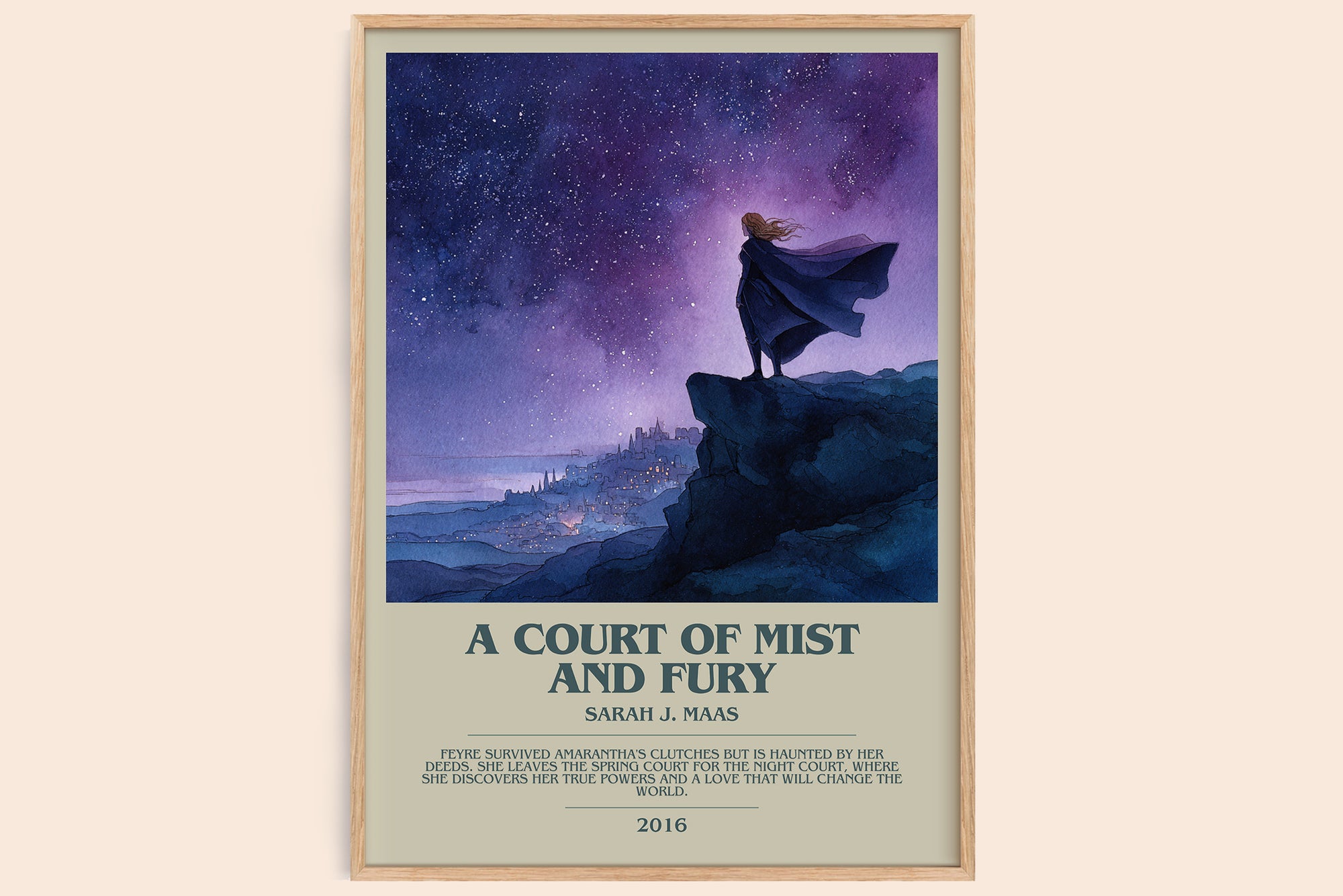 A Court of Mist and Fury bookish book poster by Sarah J. Maas – framed literary art print