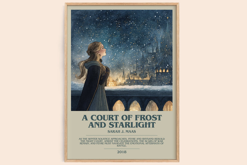 A Court of Frost and Starlight bookish book poster by Sarah J. Maas – framed literary art print
