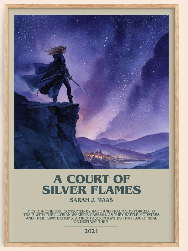 A Court Of Silver Flames bookish book poster by Sarah J. Maas – framed literary art print