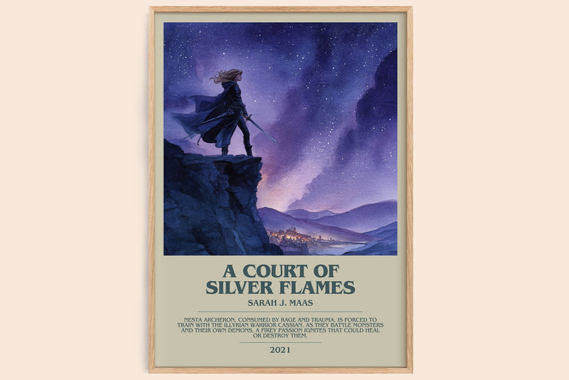 A Court Of Silver Flames bookish book poster by Sarah J. Maas – framed literary art print