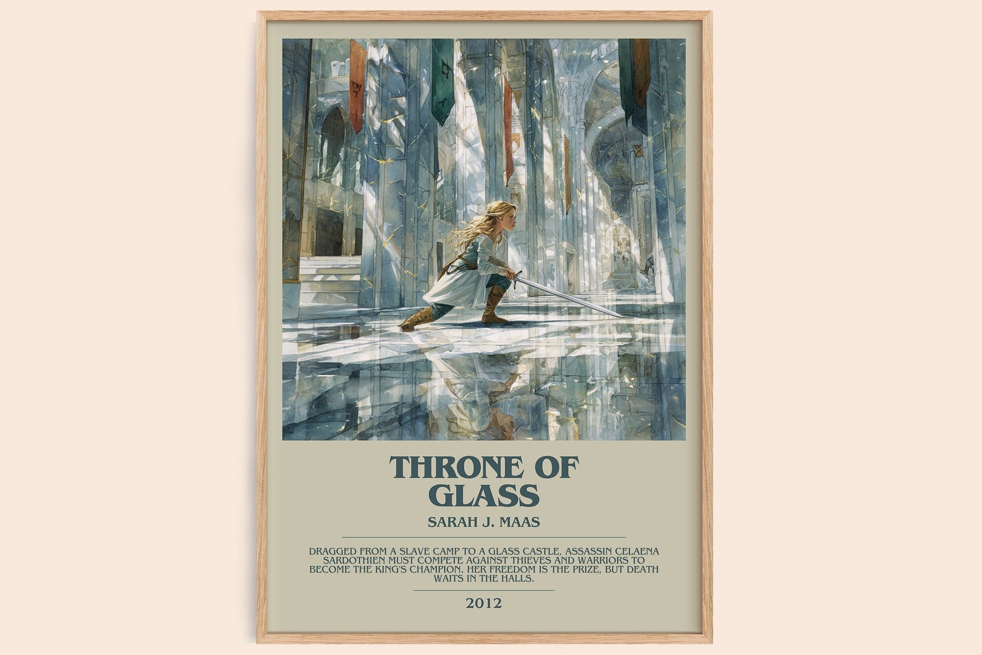 Throne of Glass bookish book poster by Sarah J. Maas – framed literary art print