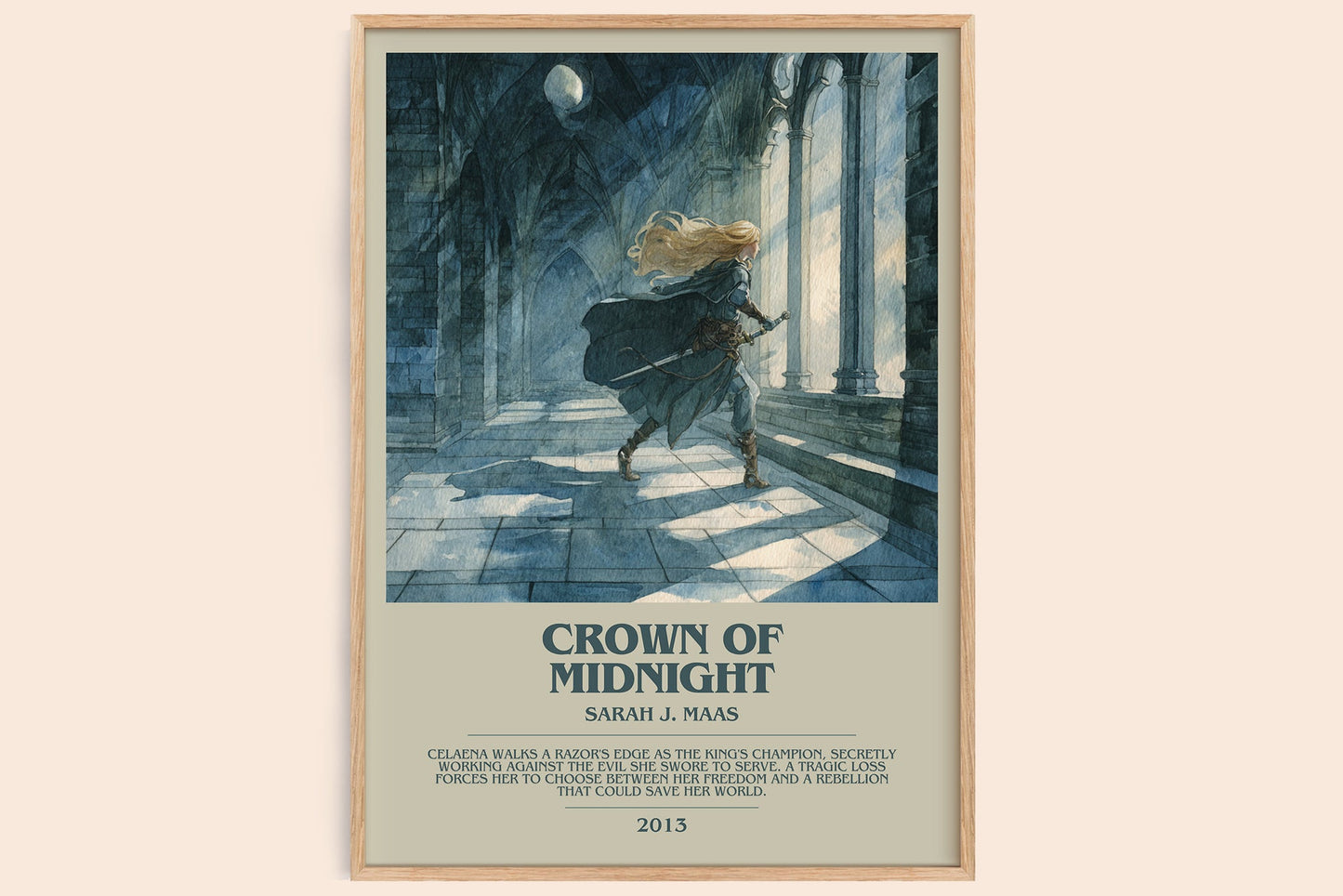 Crown of Midnight bookish book poster by Sarah J. Maas – framed literary art print