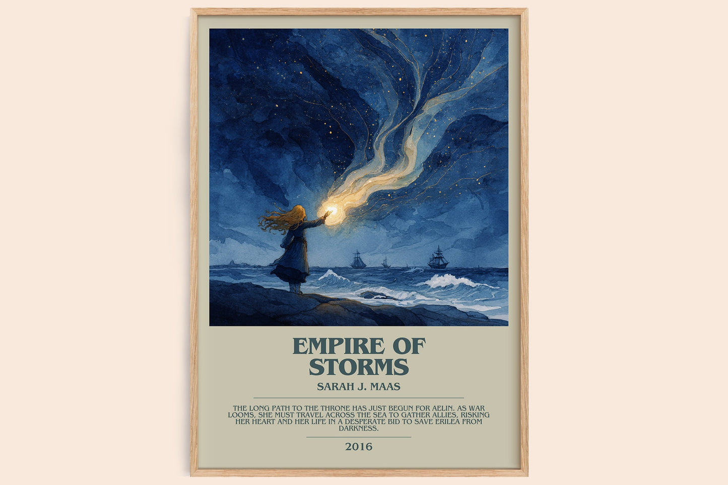 Empire of Storms bookish book poster by Sarah J. Maas – framed literary art print