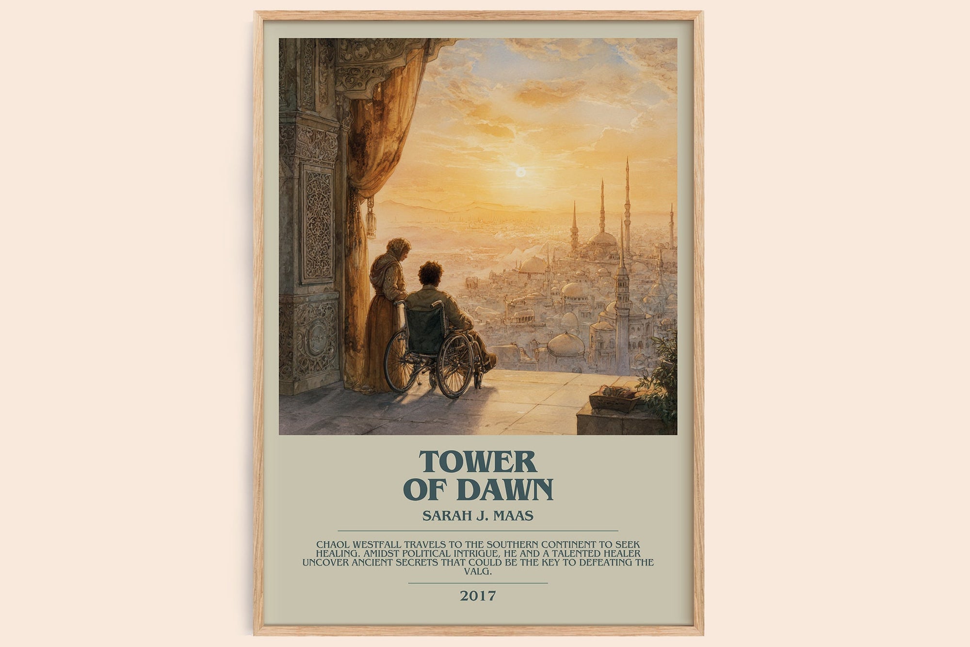 Tower of Dawn bookish book poster by Sarah J. Maas – framed literary art print