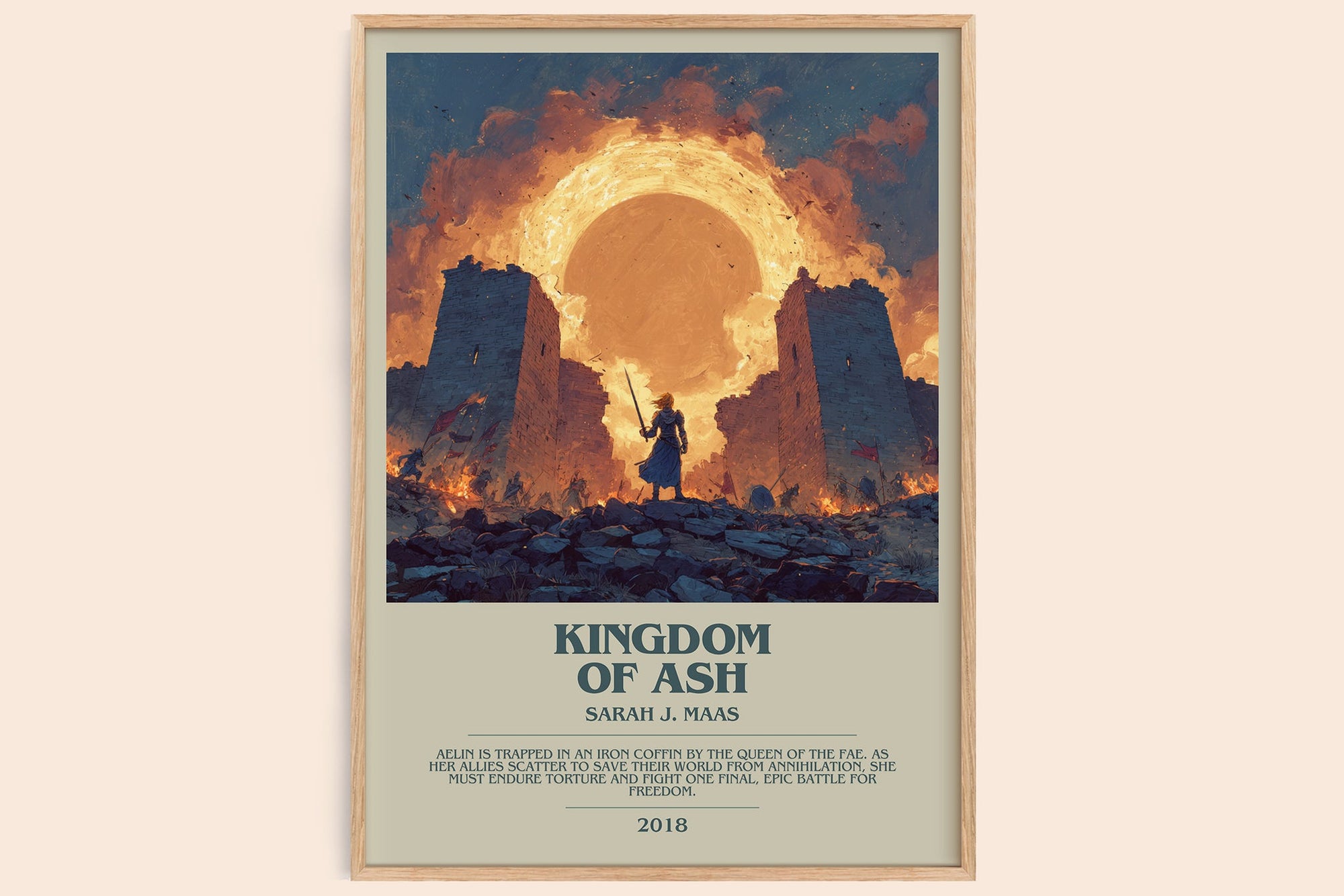Kingdom of Ash bookish book poster by Sarah J. Maas – framed literary art print