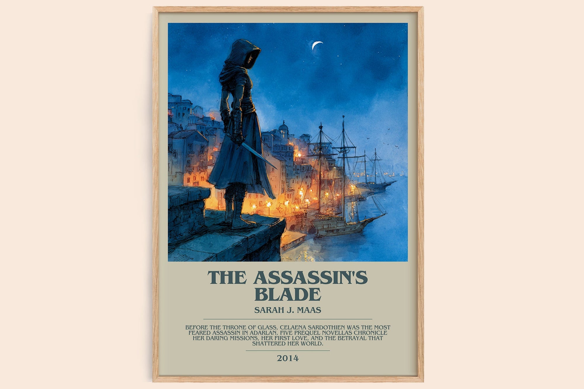 The Assassin's Blade bookish book poster by Sarah J. Maas – framed literary art print
