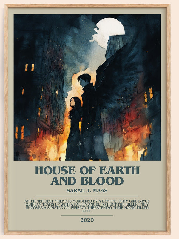 House of Earth and Blood bookish book poster by Sarah J. Maas – framed literary art print