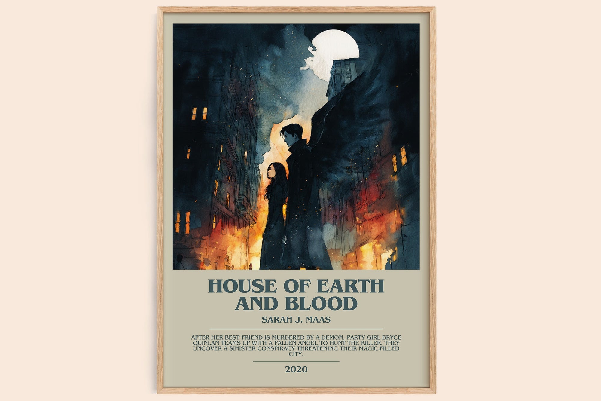 House of Earth and Blood bookish book poster by Sarah J. Maas – framed literary art print