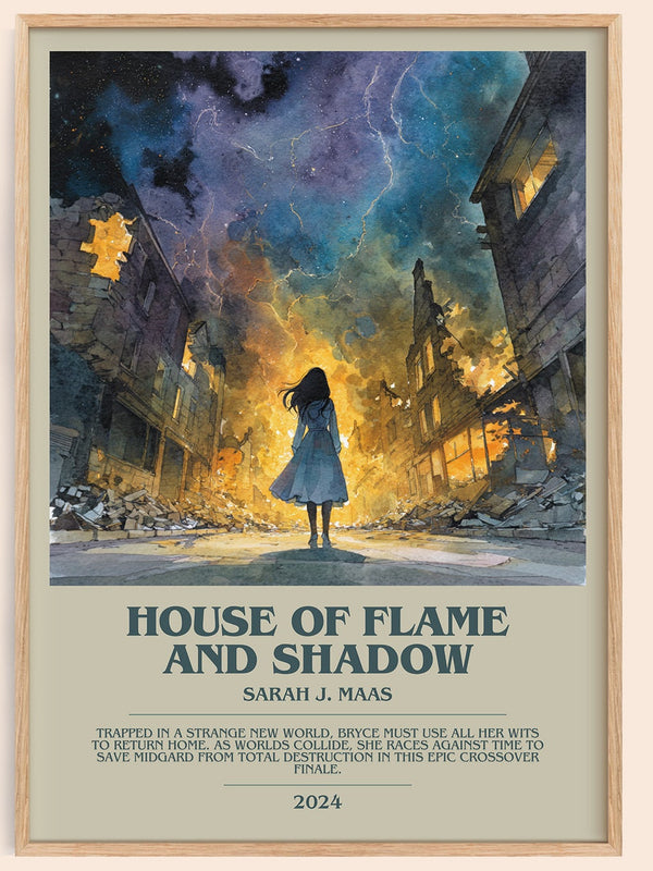 House Of Flame And Shadow bookish book poster by Sarah J. Maas – framed literary art print