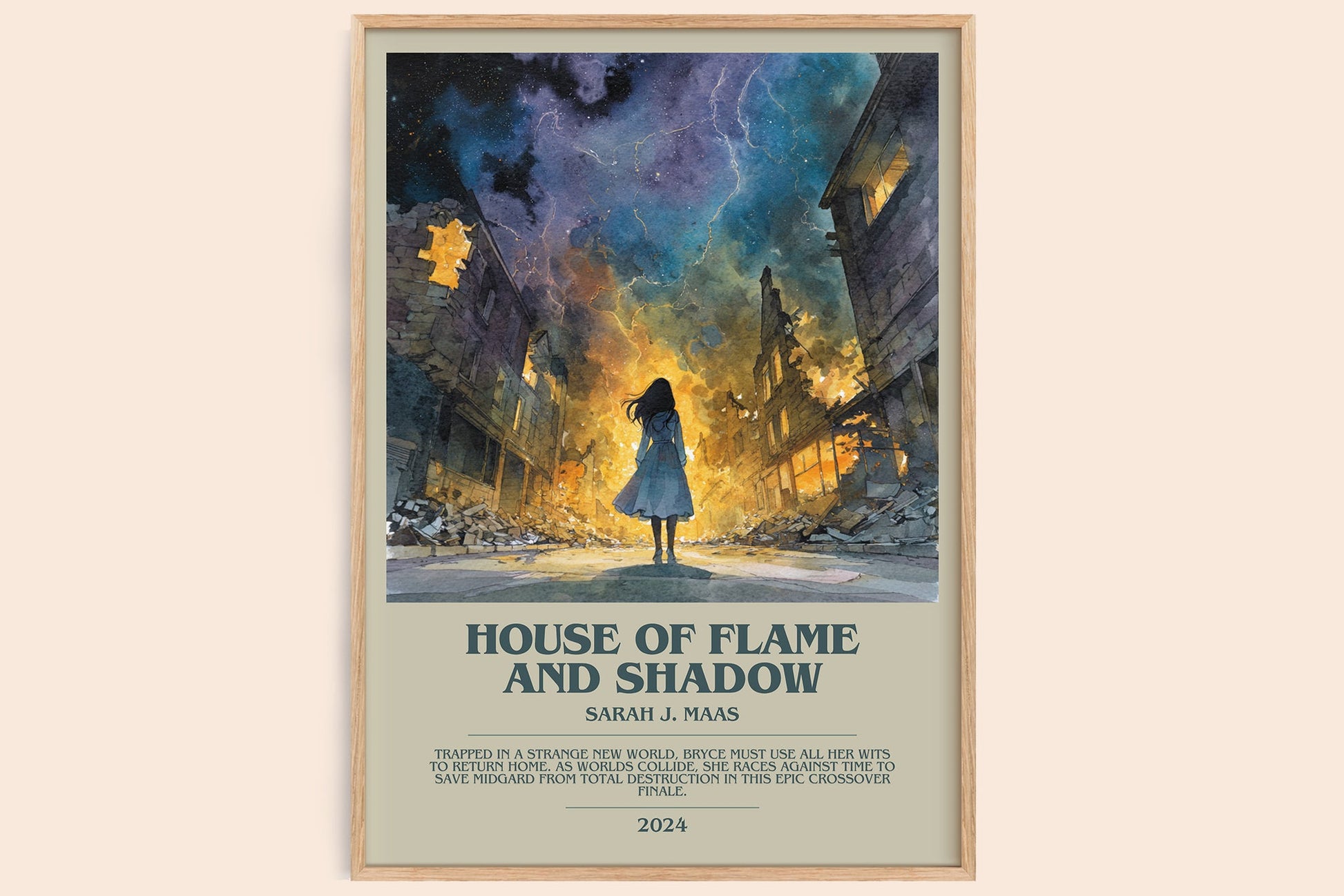 House Of Flame And Shadow bookish book poster by Sarah J. Maas – framed literary art print