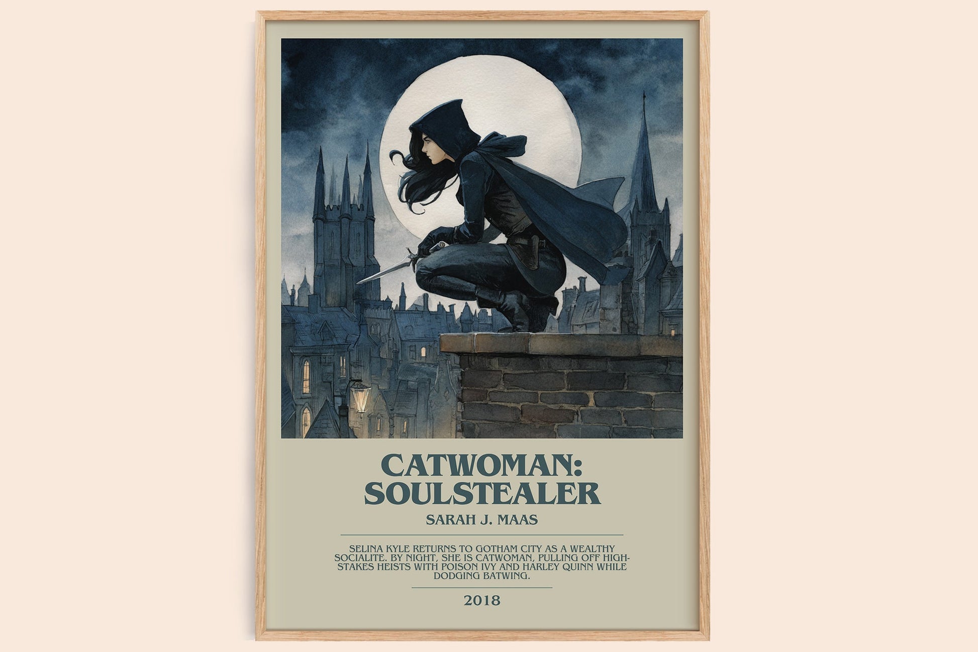 Catwoman: Soulstealer bookish book poster by Sarah J. Maas – framed literary art print