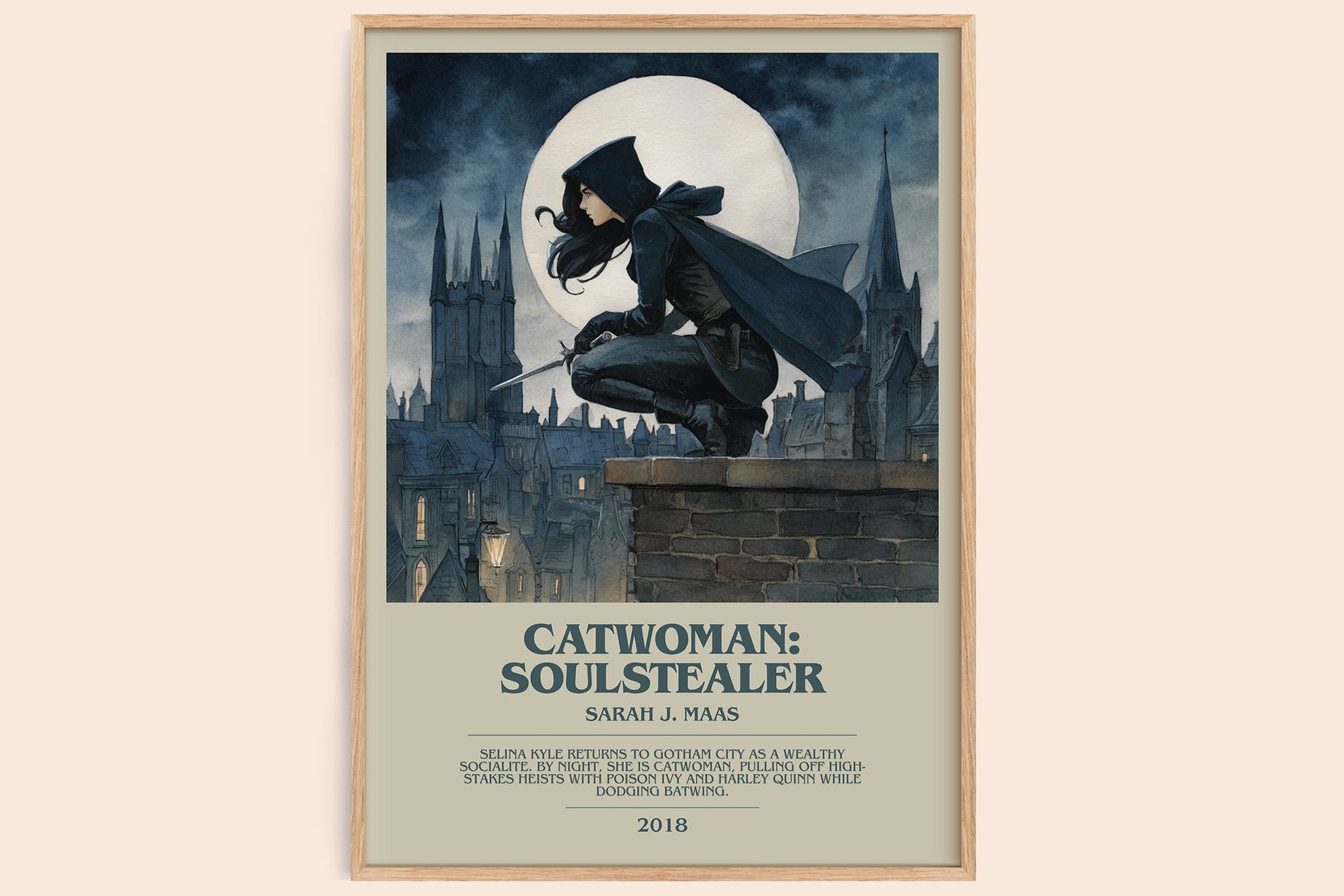 Catwoman: Soulstealer bookish book poster by Sarah J. Maas – framed literary art print