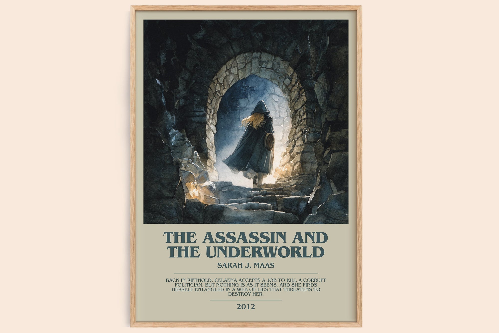The Assassin And The Underworld bookish book poster by Sarah J. Maas – framed literary art print