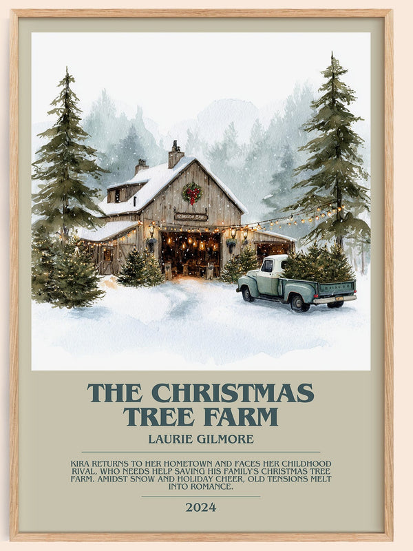The Christmas Tree Farm bookish book poster by Laurie Gilmore – framed literary art print