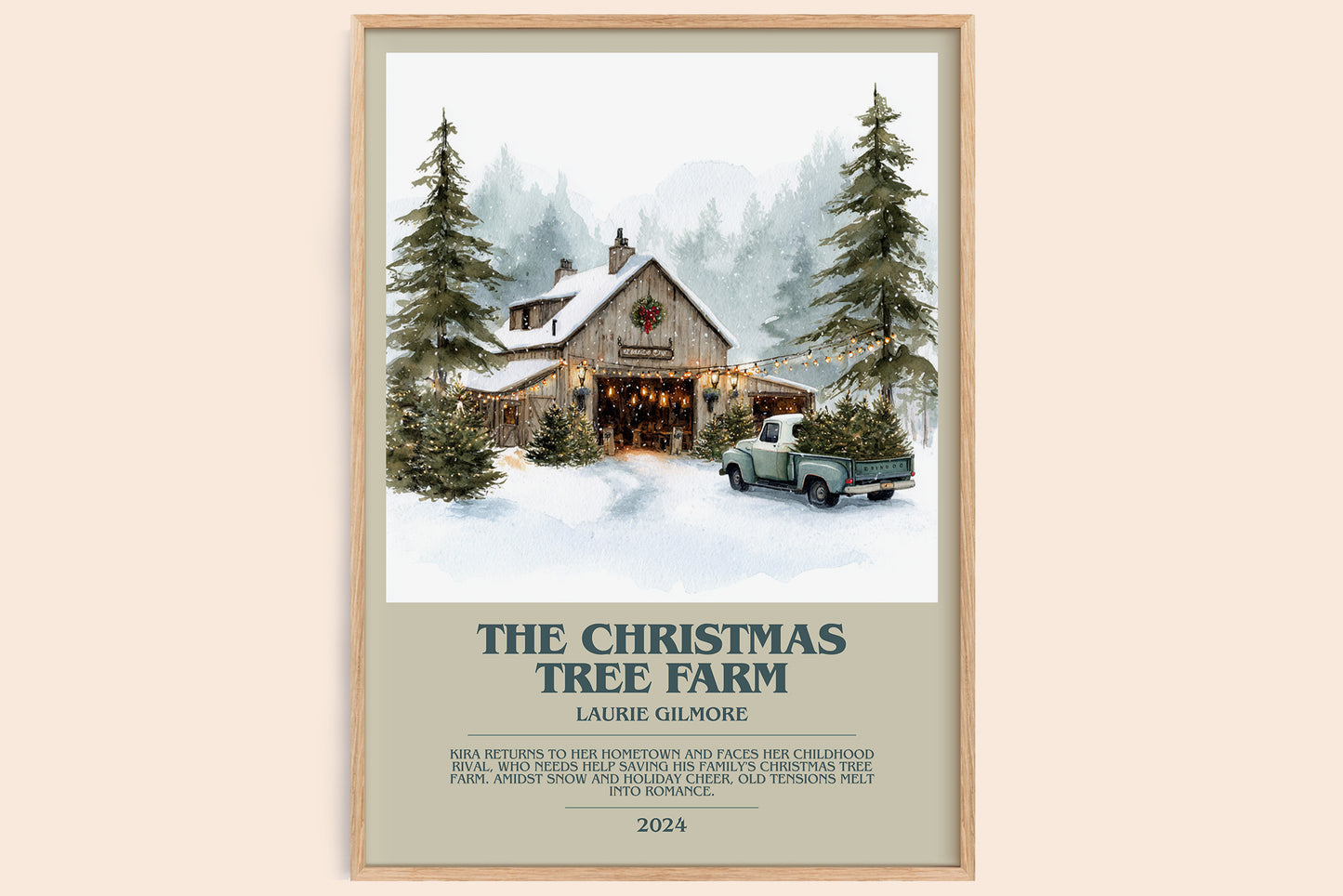 The Christmas Tree Farm bookish book poster by Laurie Gilmore – framed literary art print