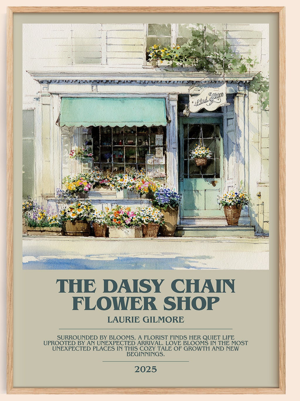 The Daisy Chain Flower Shop bookish book poster by Laurie Gilmore – framed literary art print