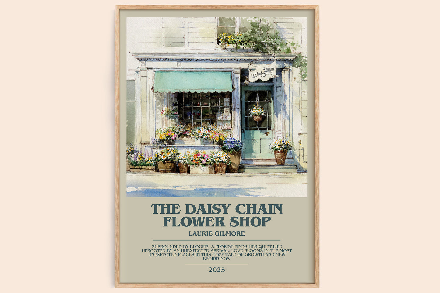 The Daisy Chain Flower Shop bookish book poster by Laurie Gilmore – framed literary art print