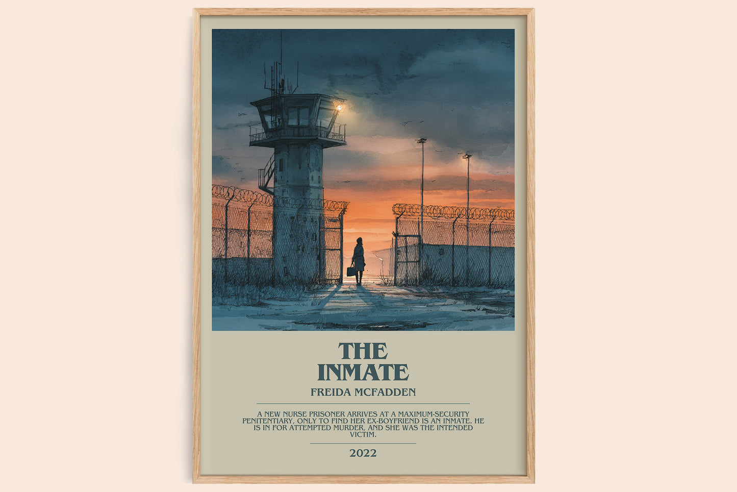 The Inmate bookish book poster by Freida McFadden – framed literary art print