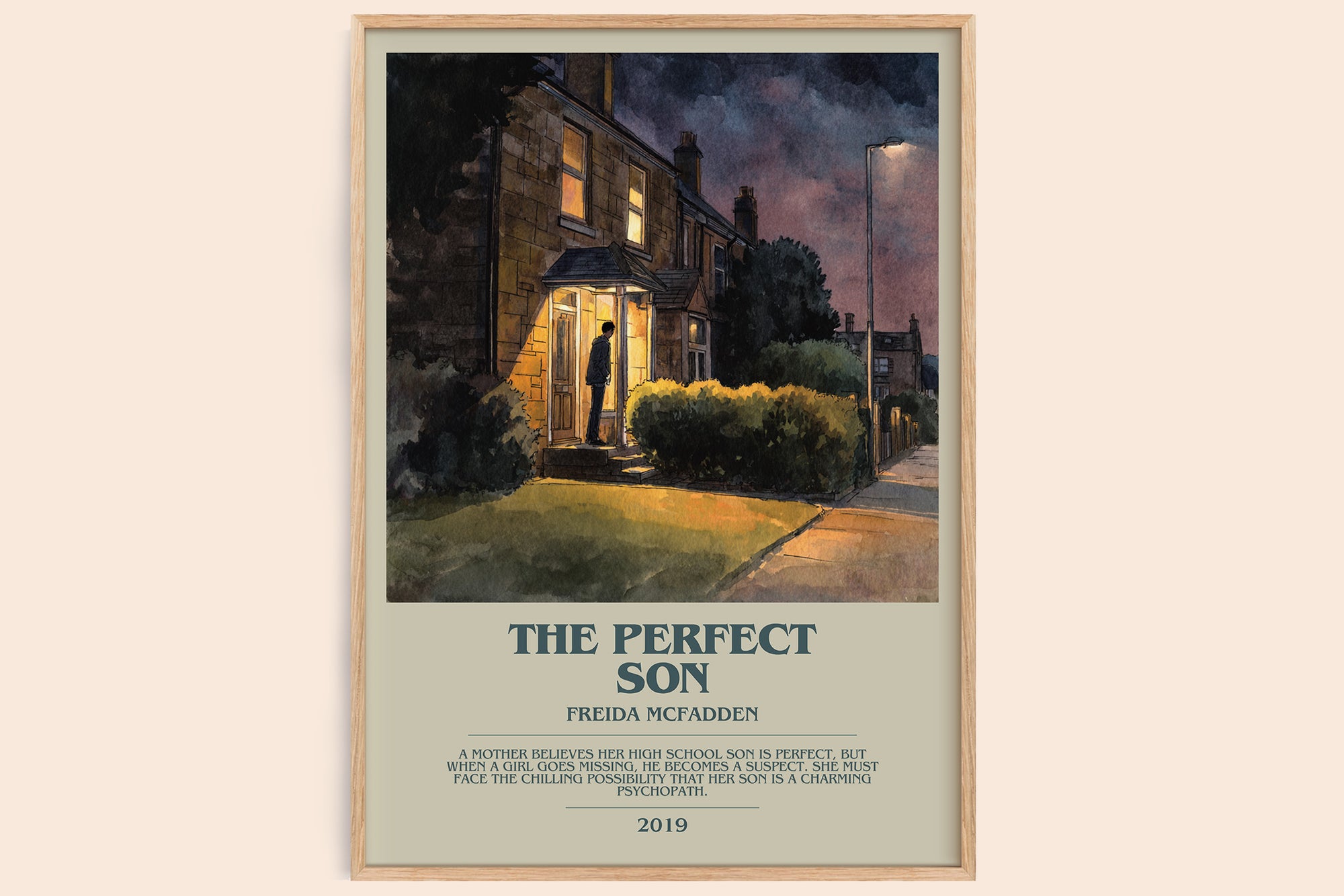 The Perfect Son bookish book poster by Freida McFadden – framed literary art print