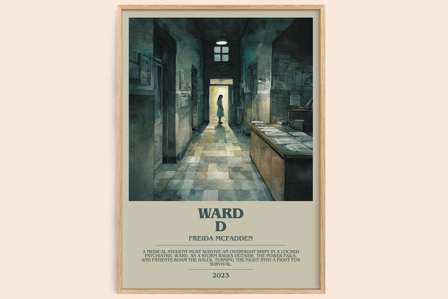 Ward D bookish book poster by Freida McFadden – framed literary art print