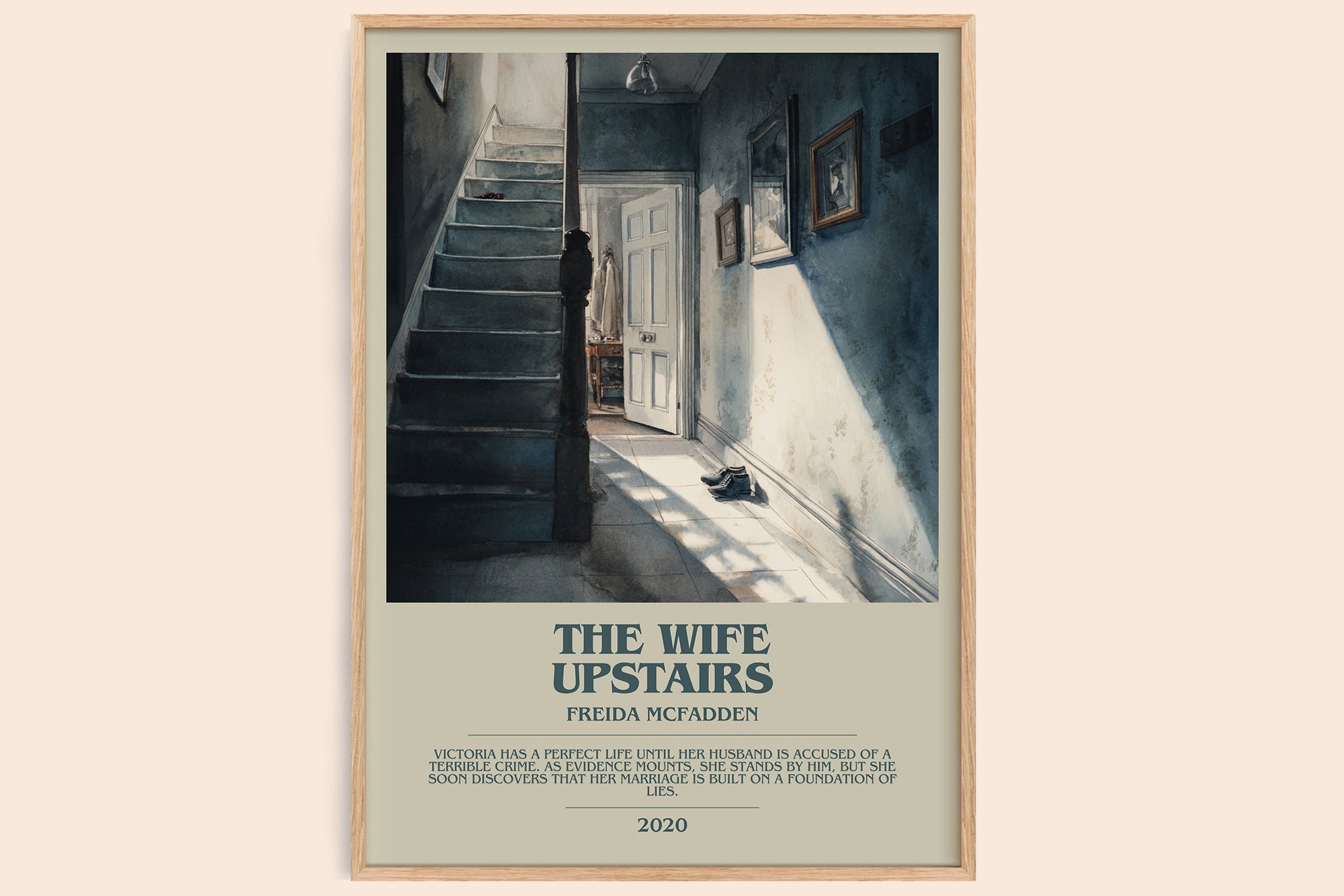 The Wife Upstairs bookish book poster by Freida Mcfadden – framed literary art print