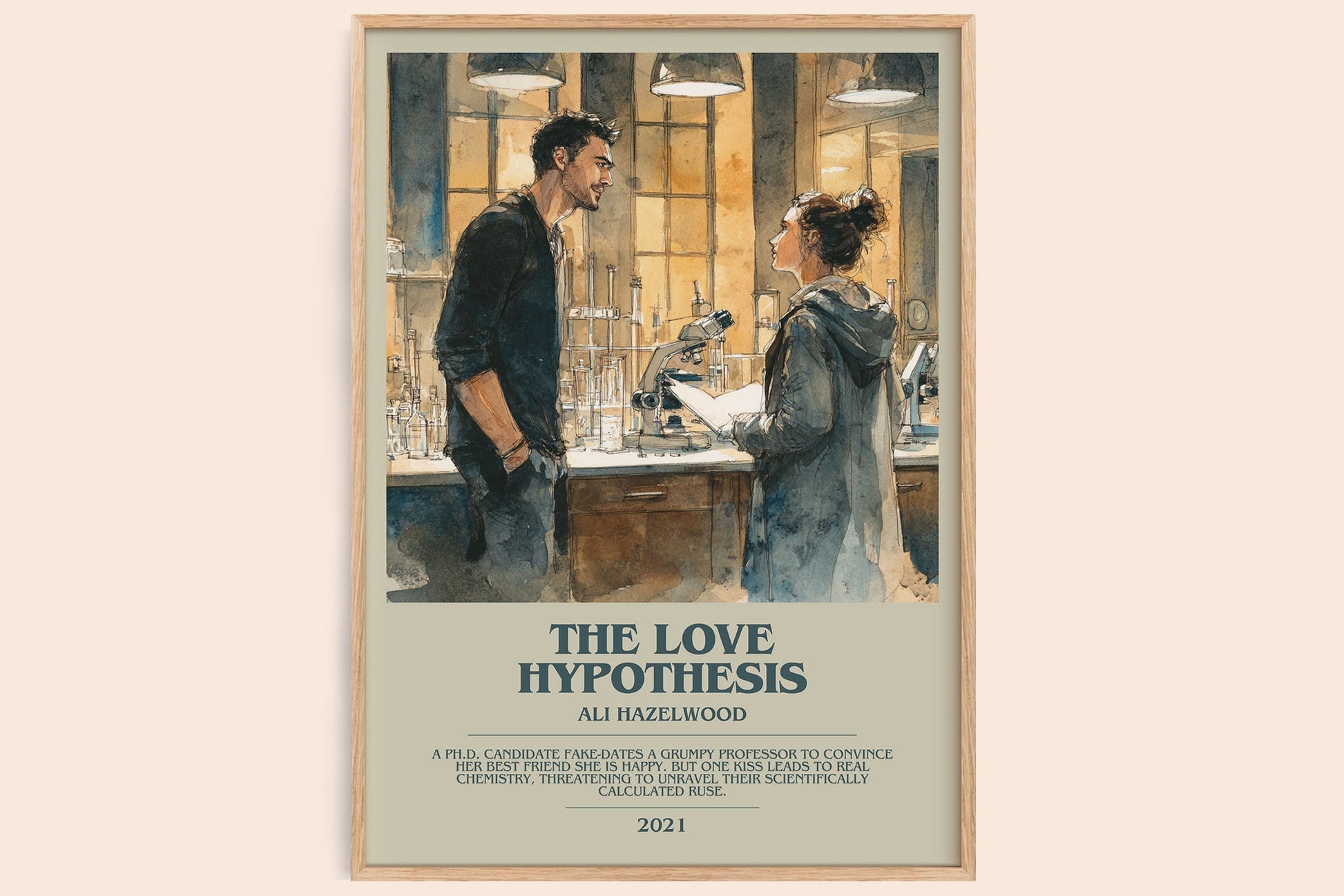 The Love Hypothesis bookish book poster by Ali Hazelwood – framed literary art print
