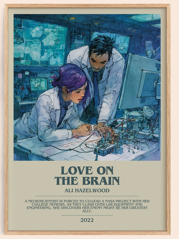 Love on the Brain bookish book poster by Ali Hazelwood – framed literary art print