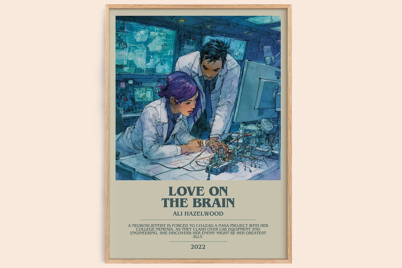 Love on the Brain bookish book poster by Ali Hazelwood – framed literary art print