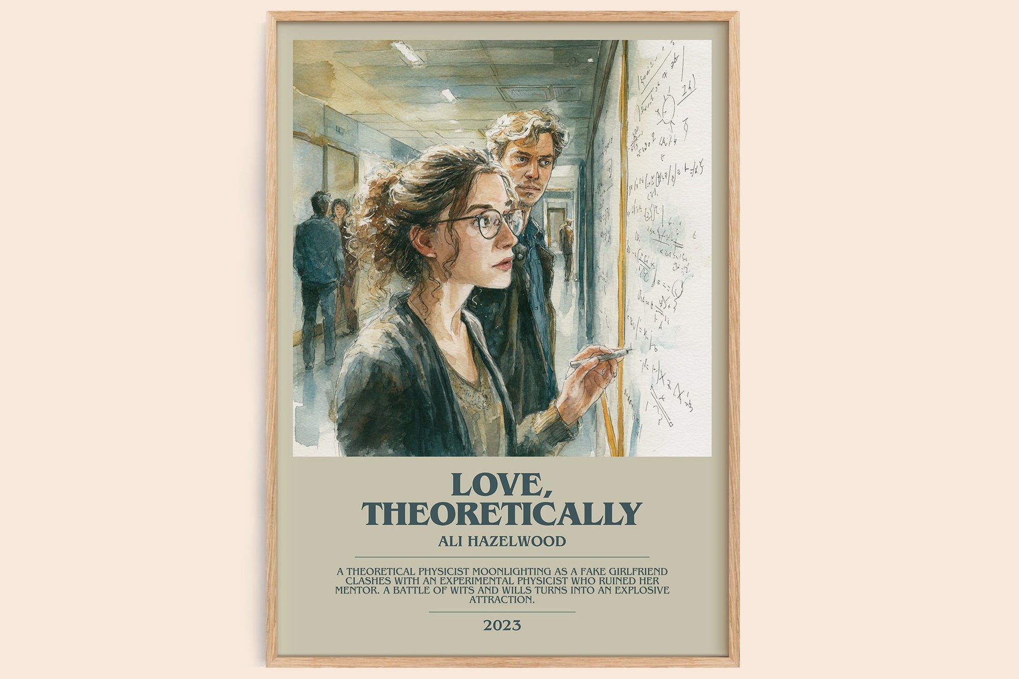 Love, Theoretically bookish book poster by Ali Hazelwood – framed literary art print