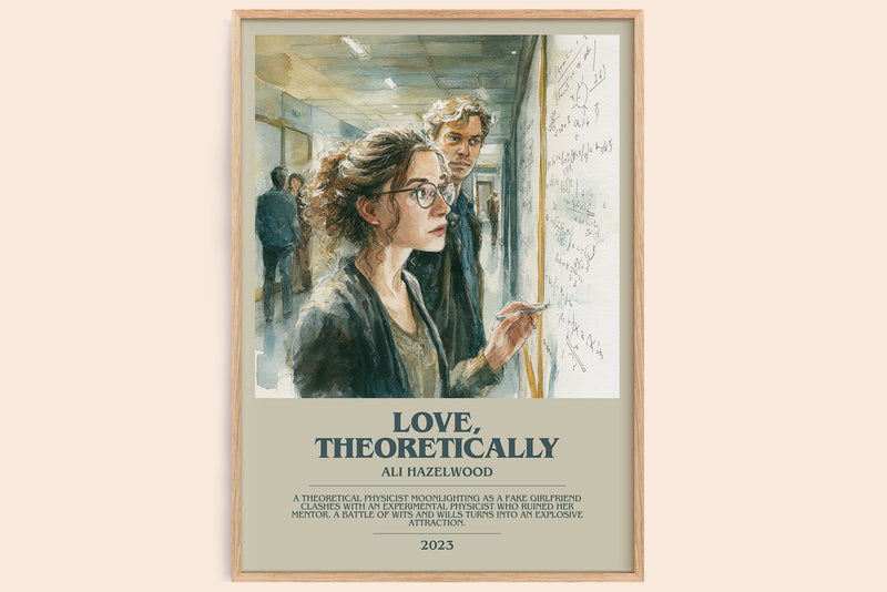 Love, Theoretically bookish book poster by Ali Hazelwood – framed literary art print