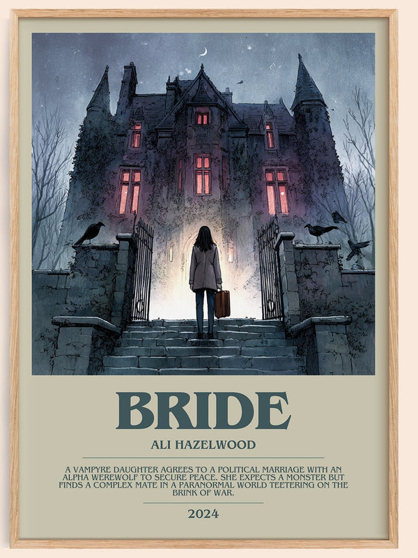 Bride bookish book poster by Ali Hazelwood – framed literary art print