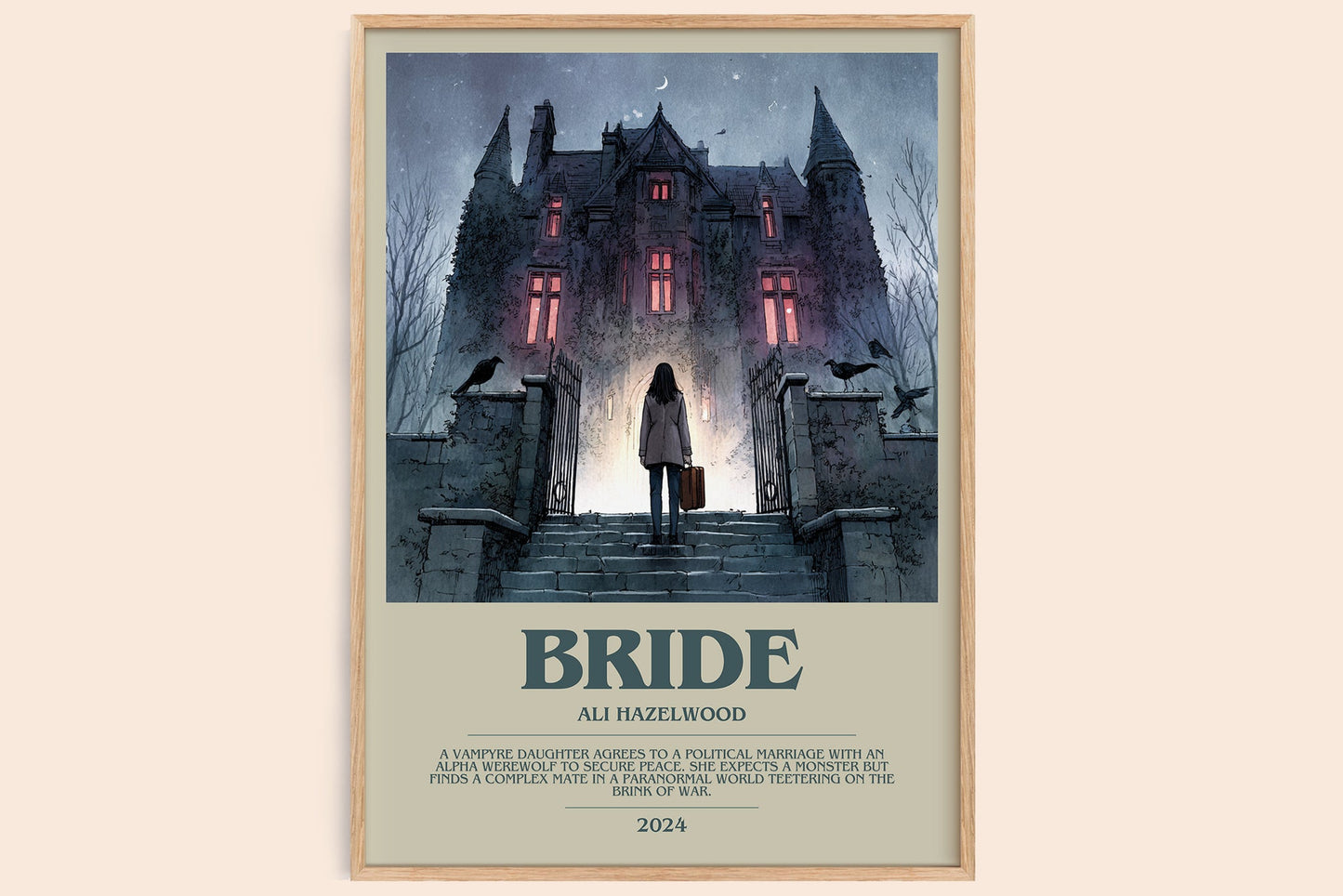 Bride bookish book poster by Ali Hazelwood – framed literary art print