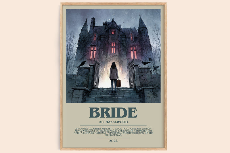 Bride bookish book poster by Ali Hazelwood – framed literary art print